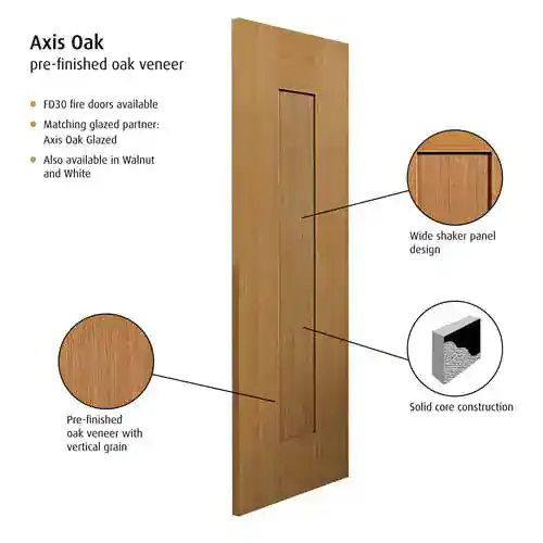 JB Kind Axis Oak Internal Door - Image 2