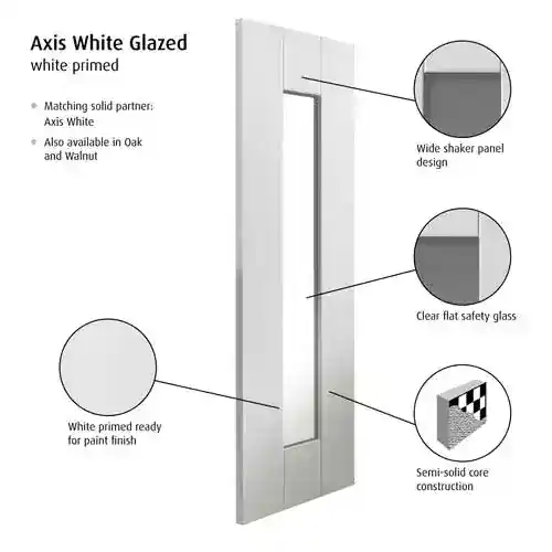 JB Kind Axis White Glazed Internal Door - Image 2