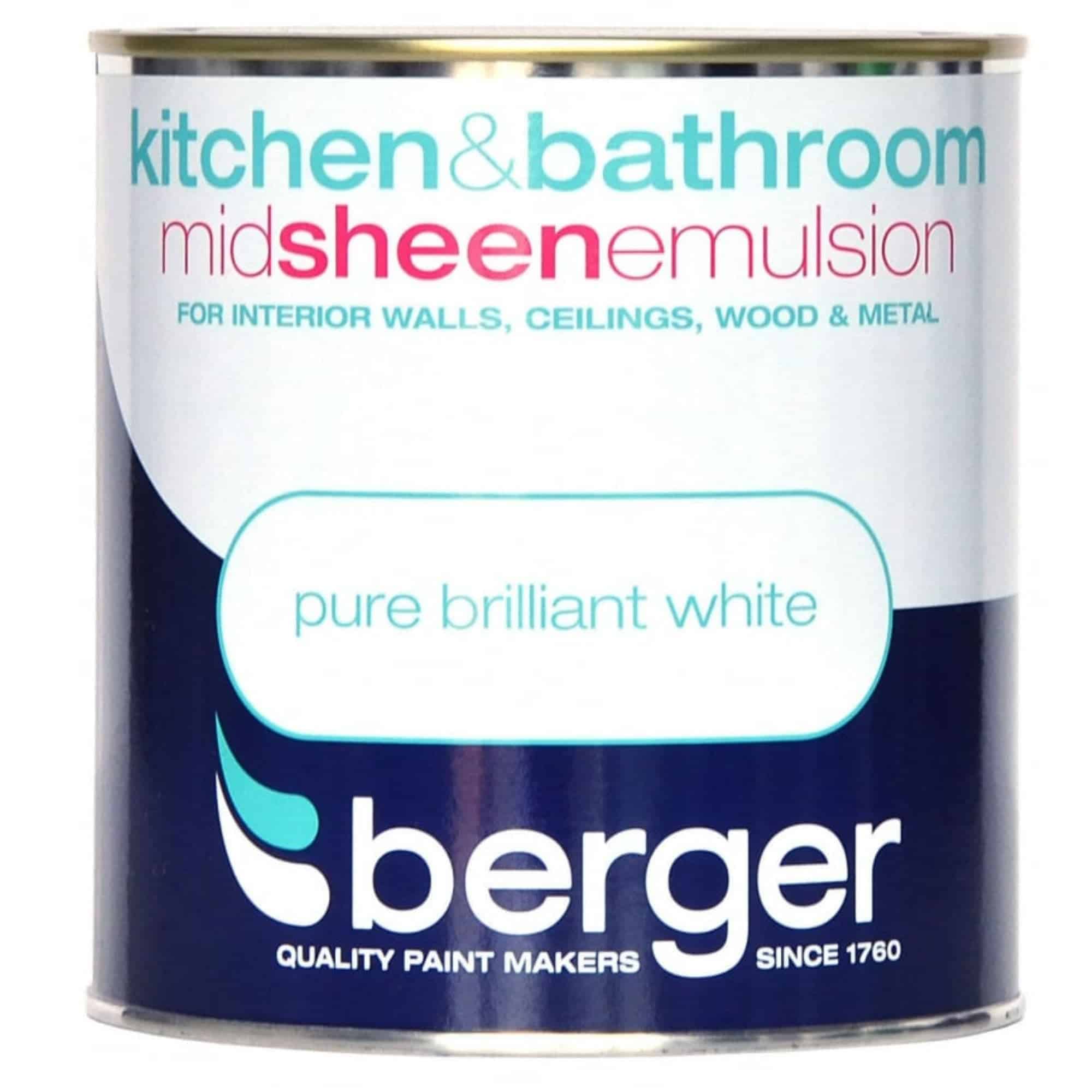 Berger Kitchen And Bathroom Pure Brilliant White Midsheen 2.5L