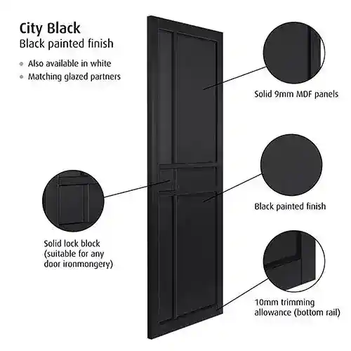 JB Kind City Black Internal Door - Image 2