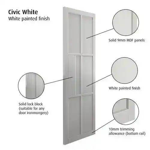 JB Kind City White Internal Door - Image 2
