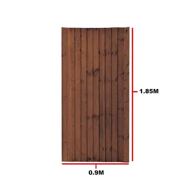 Featheredge Gate Brown 1.85 X 0.9m