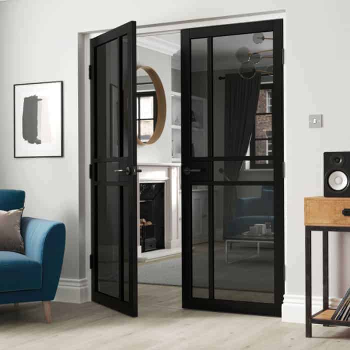 JB Kind City Black Tinted Glazed Internal Door - Image 2
