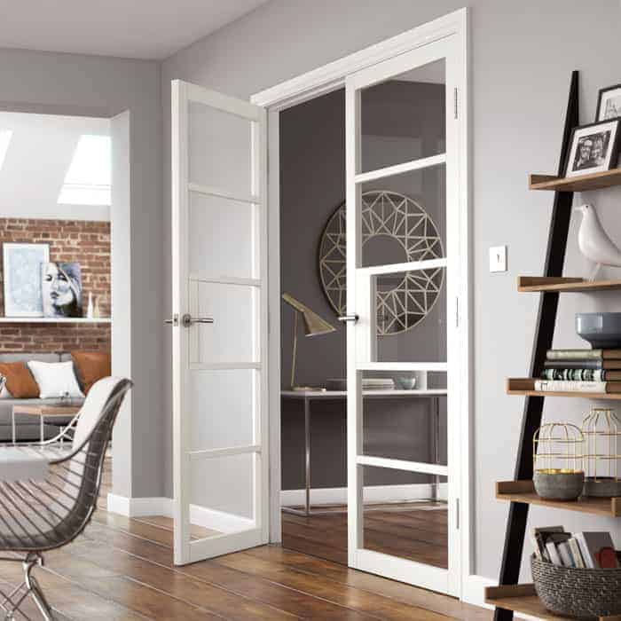 JB Kind Metro White Clear Glazed Internal Door - Image 3