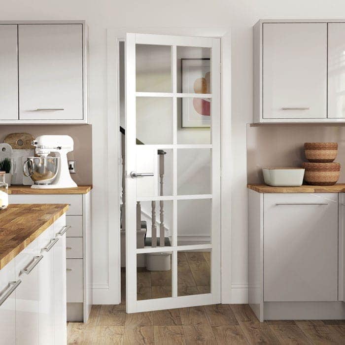 JB Kind Plaza White Clear Glass Internal Door - Image 3