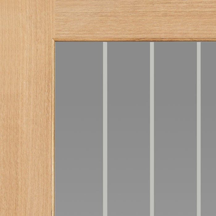 JB Kind Thames Oak 1 Light Oak Internal Door - Unfinished - Image 2