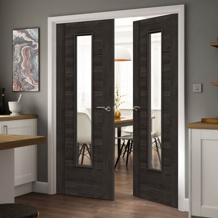 JB Kind Tigris Dark Grey Glazed Laminate Internal Door - Image 2