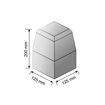 Large Kerb External Angle 200mm x 125mm x 125mm Charcoal - Image 2