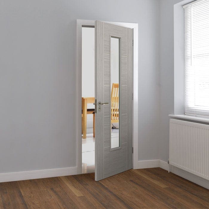 JB Kind Tigris Light Grey Glazed Laminate Internal Door - Image 3