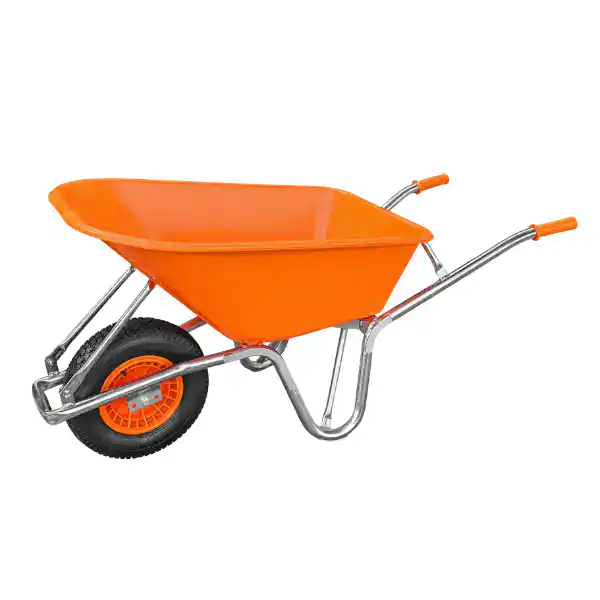 Neilsen Heavy Duty Orange Wheelbarrow 90L With Spare Tyre