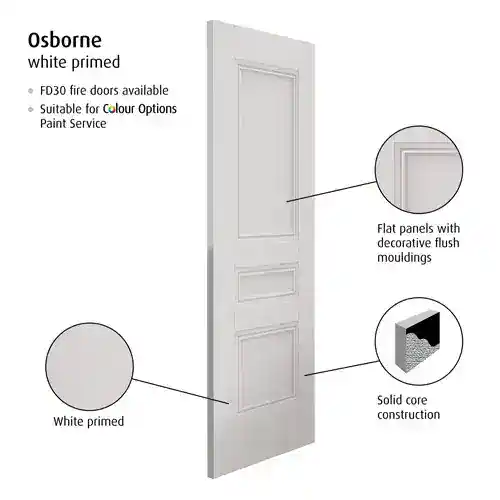 JB Kind Osborne White Internal Door - Image 2