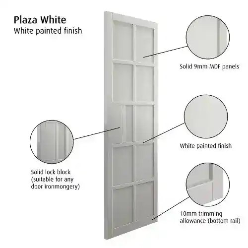 JB Kind Plaza White Internal Door - Image 2