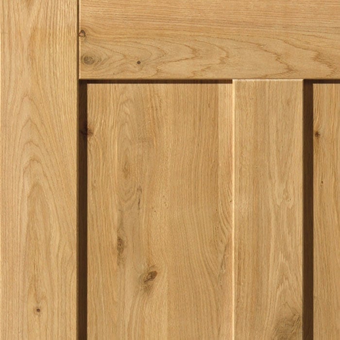JB Kind Rustic Oak 4 Panel Internal Door - Image 4