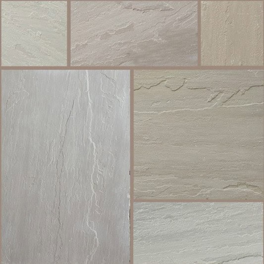 Natural Stone Calibrated Patio Kit Raj Green Indian Sandstone