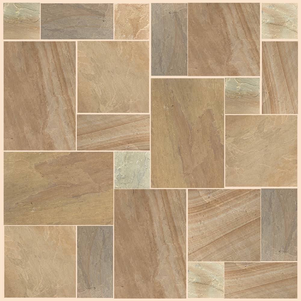 Natural Stone Calibrated Patio Kit Aged Grande Sunset Indian Sandstone - Image 4