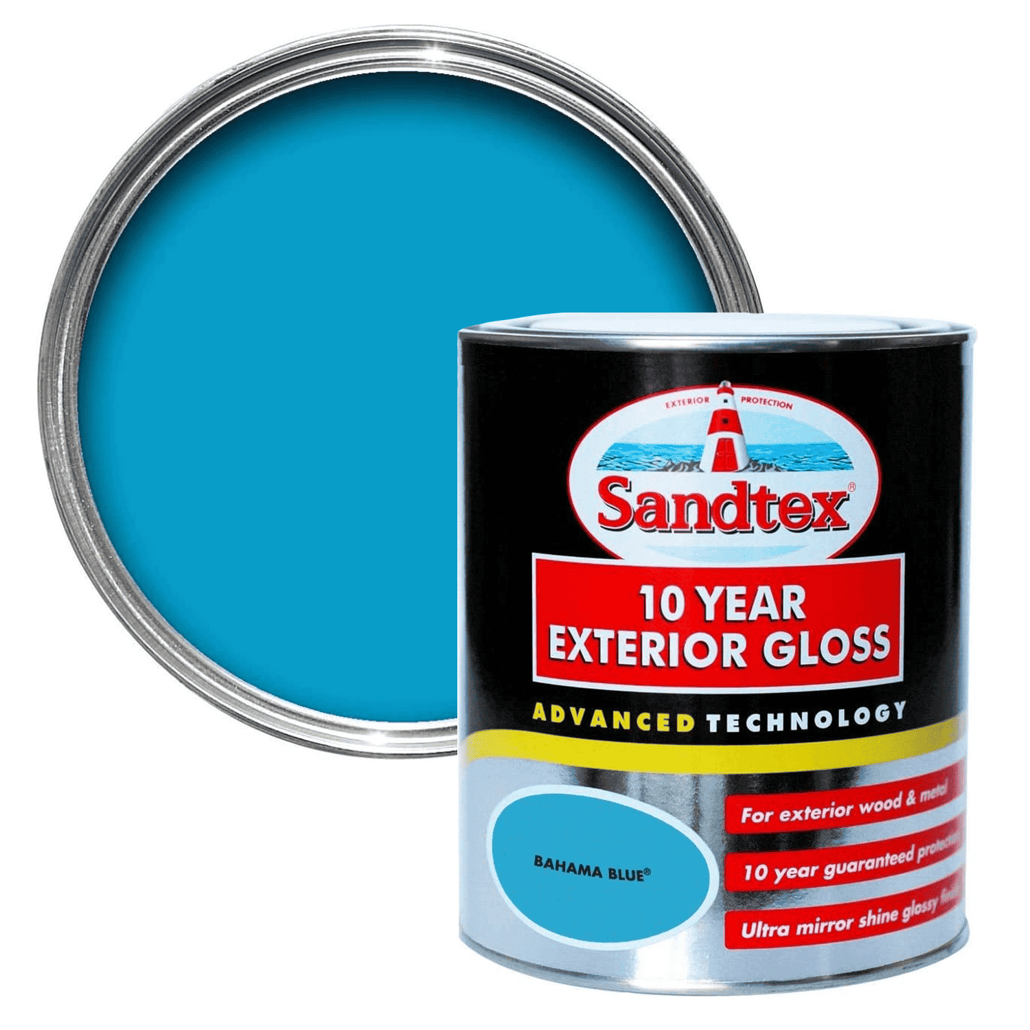 Sandtex 10 Year Exterior Gloss Paint Bahama Blue 750ml
