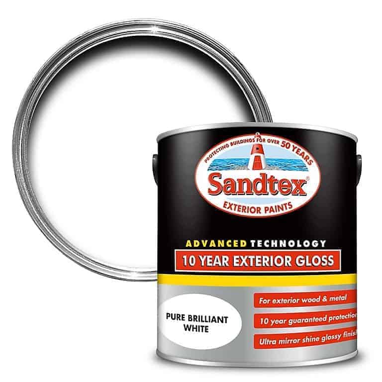 Sandtex 10 Year Exterior Gloss Paint Brilliant White 750ml