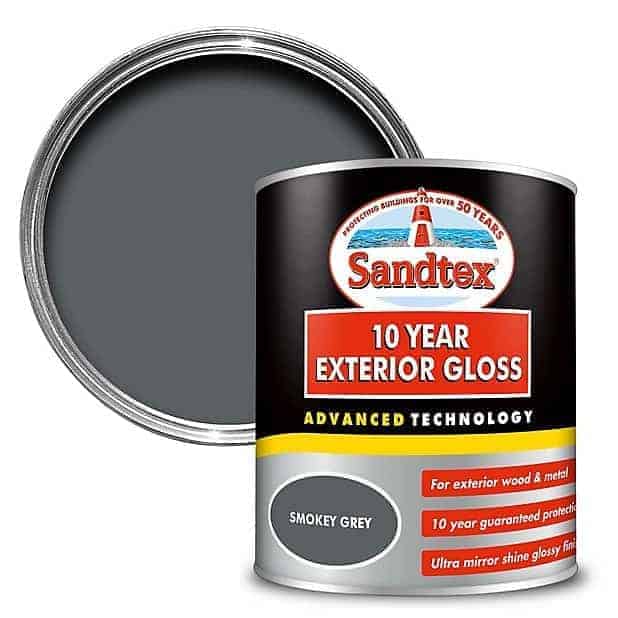 Sandtex 10 Year Exterior Gloss Paint Smokey Grey 750ml