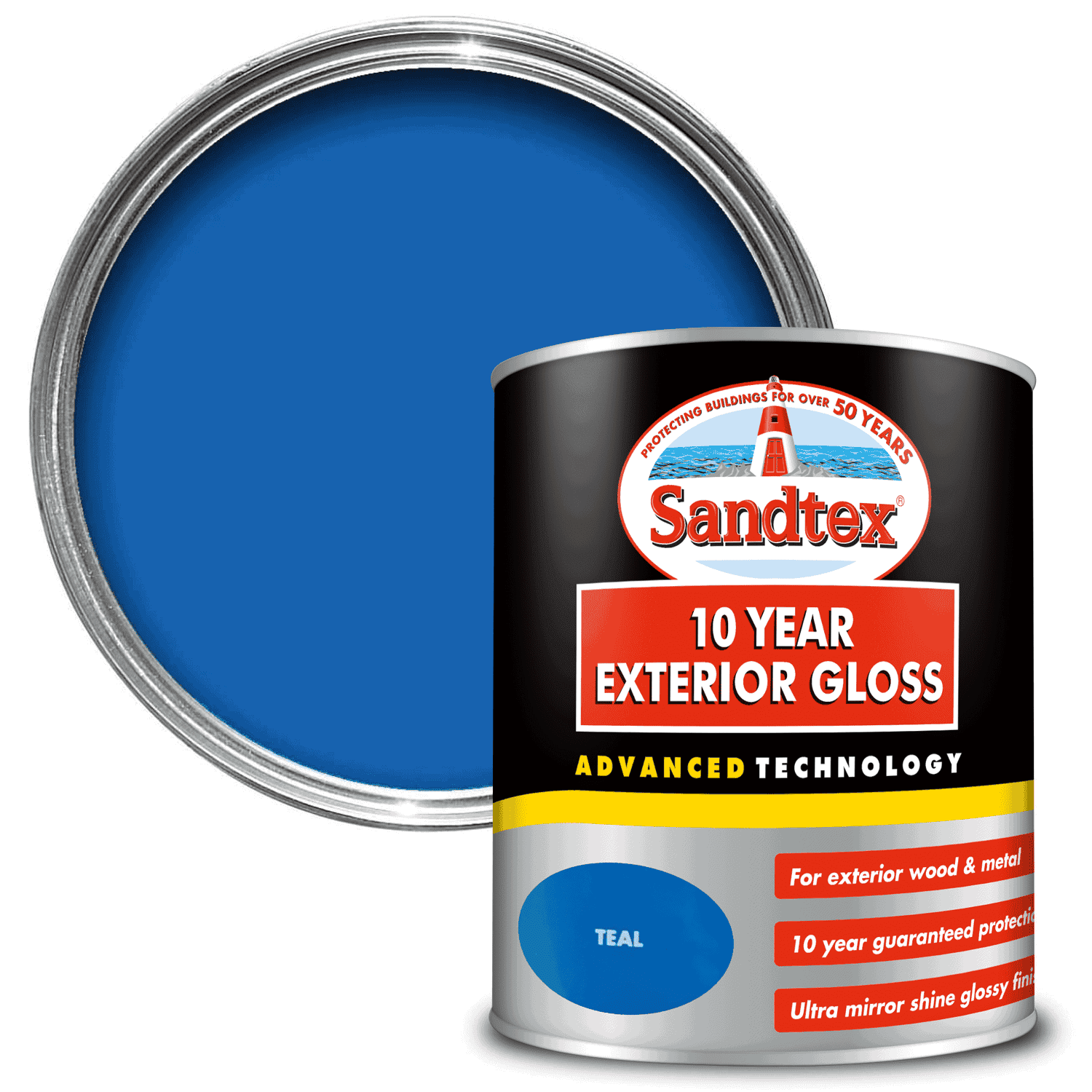 Sandtex 10 Year Exterior Gloss Paint Teal 750ml