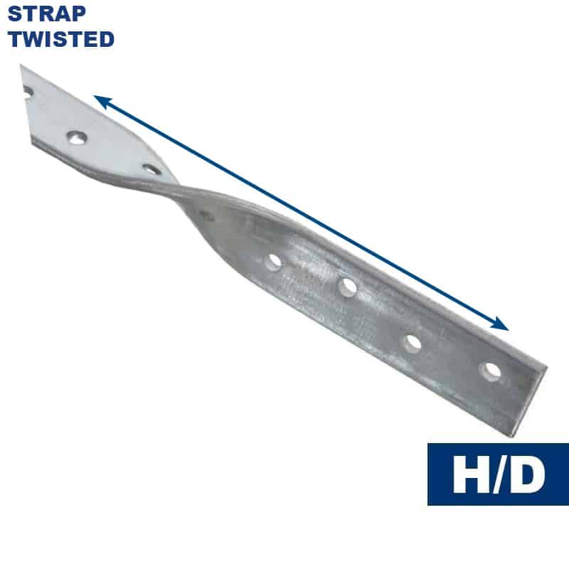 Galvanised Twisted Heavy Duty Strap Bent