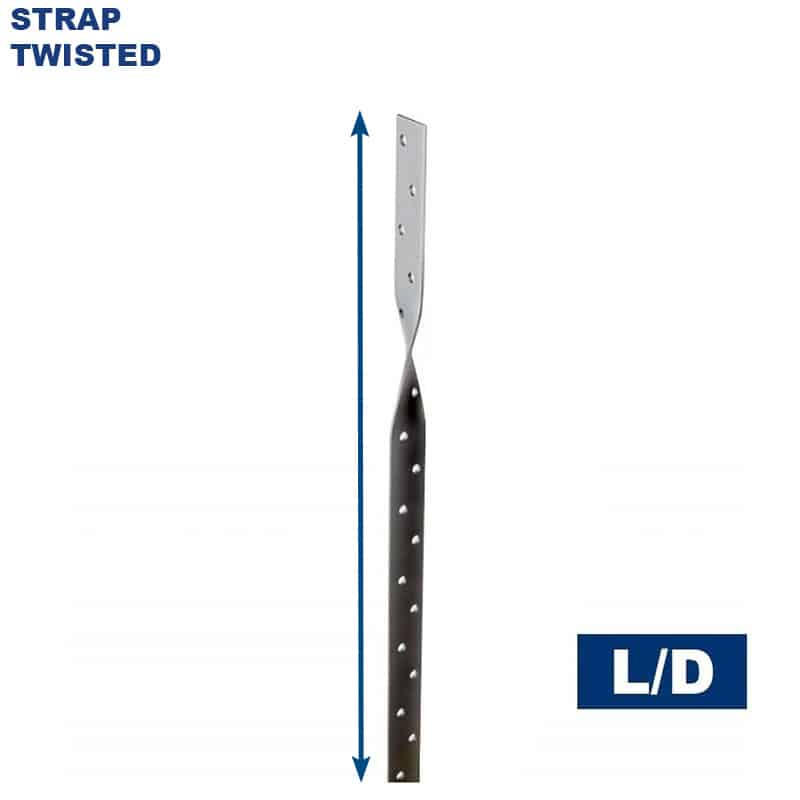 Galvanised Twisted Light Duty Strap Bent