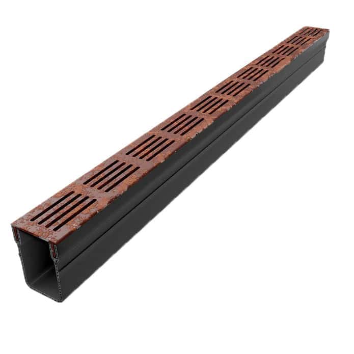 Aco Slimline Corten Rust Channel 1m