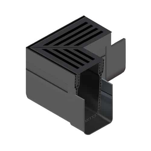 Aco Slimline Black Aluminium Corner Unit