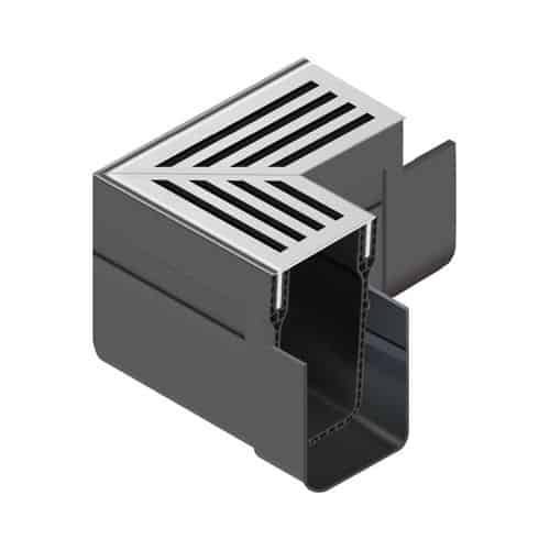 Aco Slimline Silver Aluminium Corner Unit