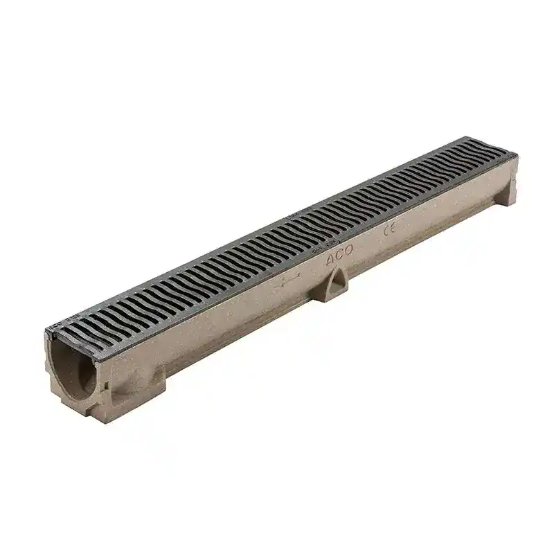 Aco Raindrain B125 Channel With Cast Iron Grid 1m