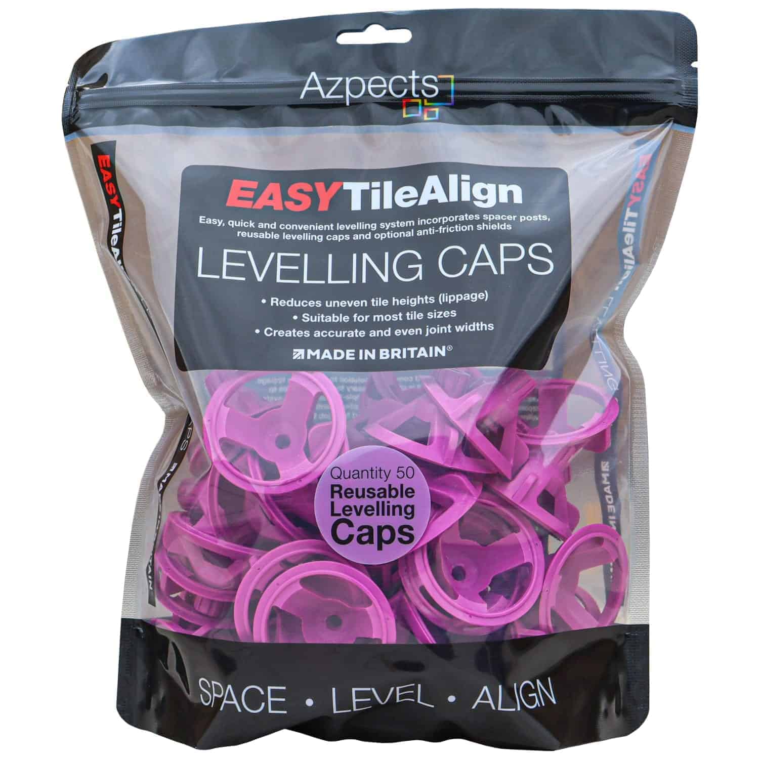 Azpects EasyTile Align Levelling Caps 50 Pack