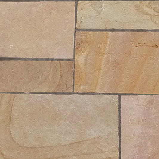Natural Stone Calibrated Patio Kit Modak Sunset Indian Sandstone