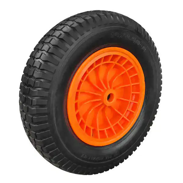 Neilsen Heavy Duty Orange Wheelbarrow 90L With Spare Tyre - Image 2