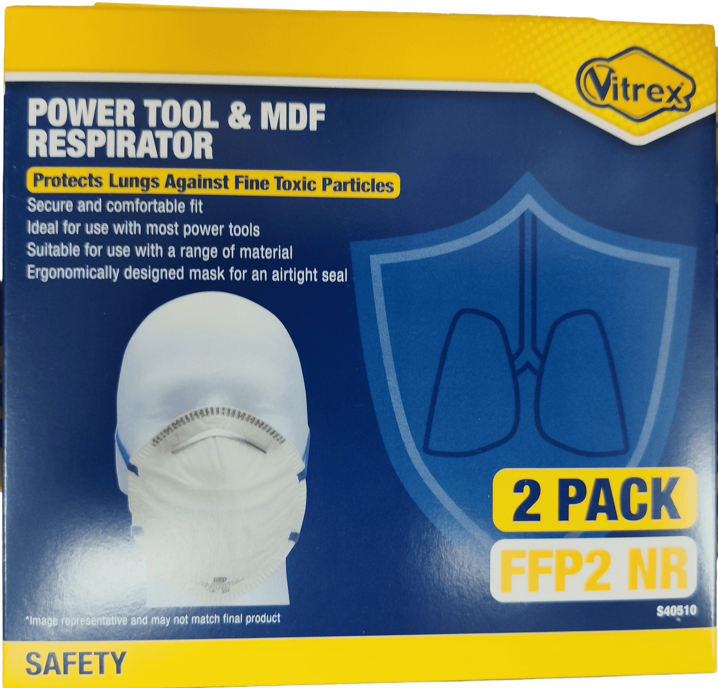 Vitrex Power Tool & MDF Respirator P2 Pack 2