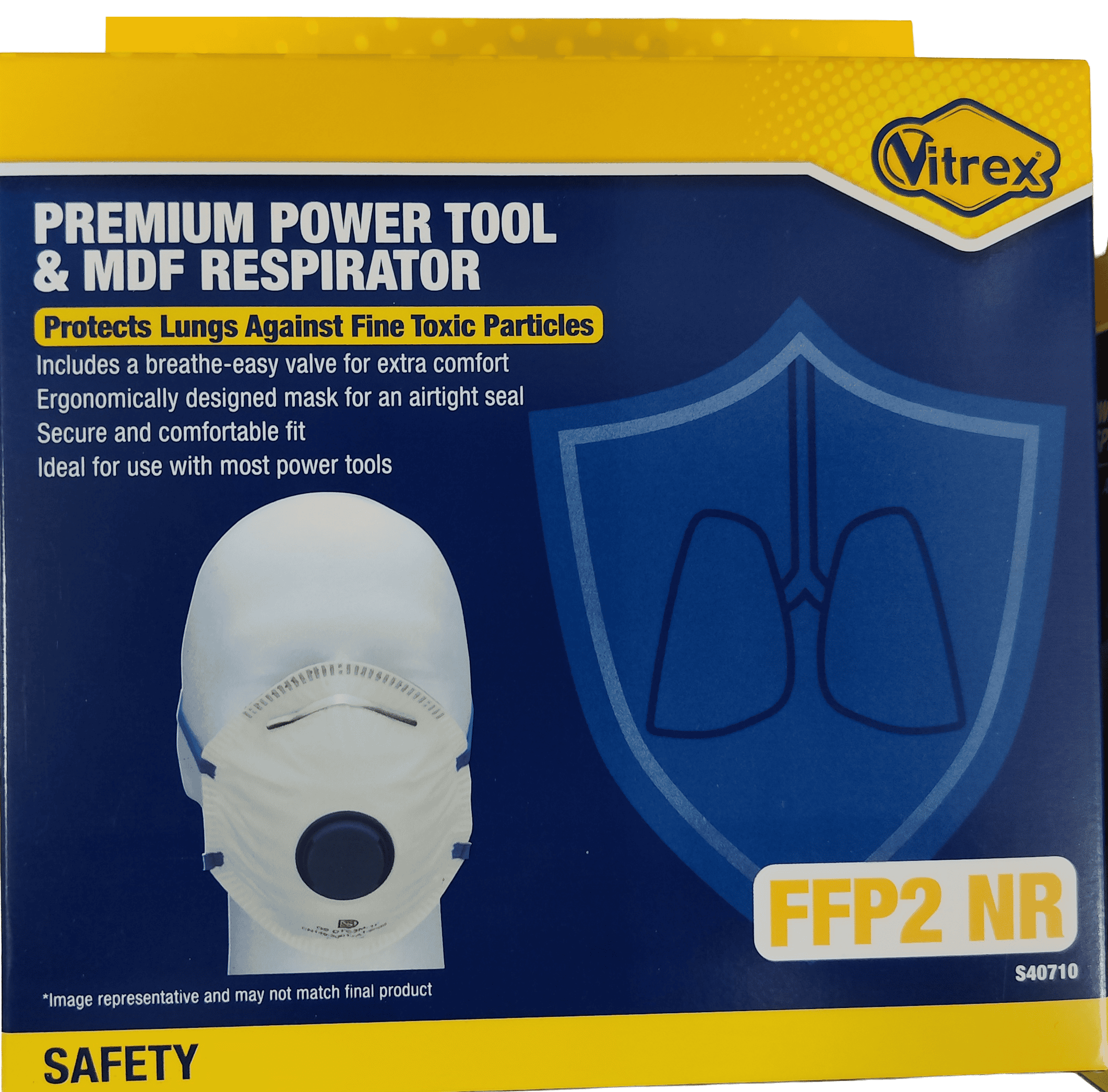 Vitrex Premium Valved Power Tool & MDF Respirator P2