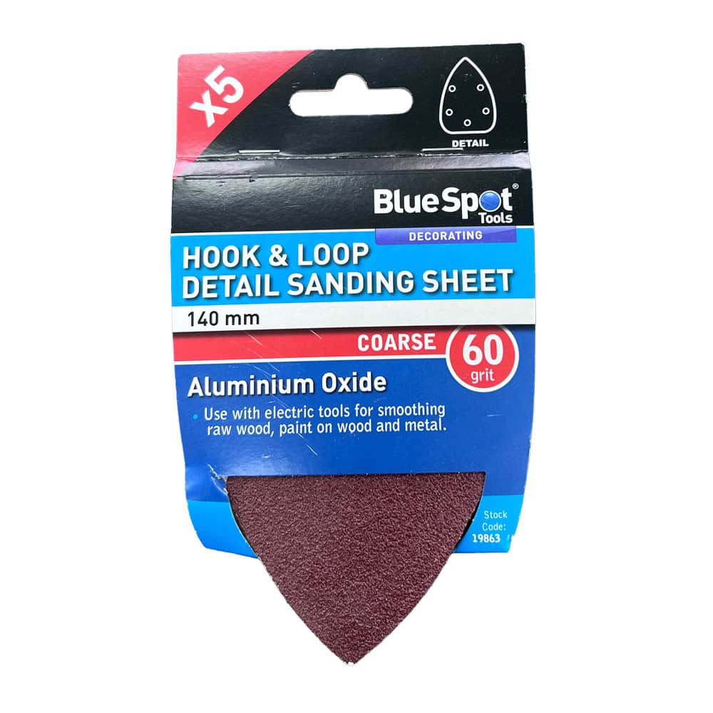 Hook & Loop Detail Sanding Sheets Coarse - 5 pack