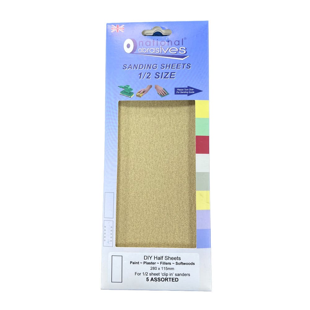 Assorted Half Size Sanding Sheets - 5 Pack