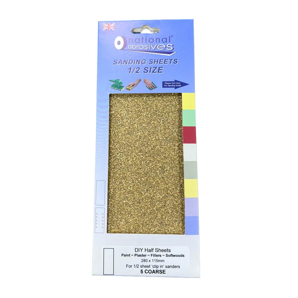 Sanding Sheets Half Size Coarse - 5 pack
